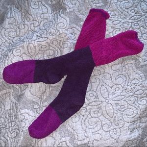 knee high purple fuzzy socks